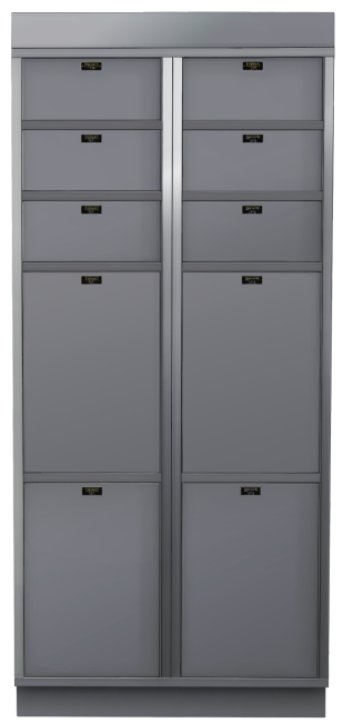 Configure with any of the standard sizes of door for whatever you are storing.